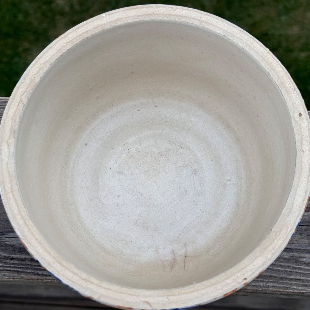 Red Wing Stoneware Smooth Spongeware 7" Mixing Bowl Blue Brown Farmhouse Vintage - Picture 2 of 14